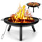 Outdoor Fire Pits For Garden: Large BBQ Firepit Bowl With Grill For Outdoors Camping