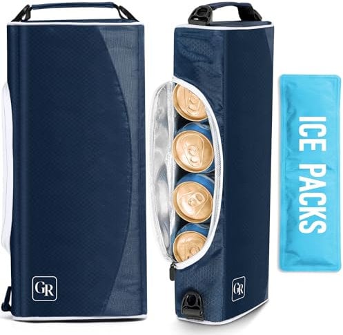 Golf Cooler Bag with Ice Packs - Golf Gifts for Men Fits in Golf Bags Golf Accessories Fathers Day Dad Gifts from Daughter Son Wife - Keeps 6 Beer Cans or 2 Wine Bottles Cold for Hours