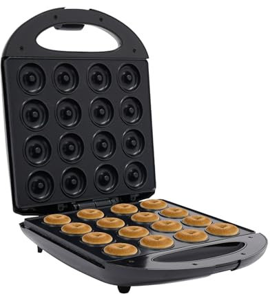 Donut Maker, 1400W Elektrisch Donatmaker für 16 kleine Donuts, inkl. Antihaftbeschichtung und Anzeigelampe Donut Maschine für Zuhause, Bäckereien, Konditoreien, Restaurants