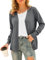 Yommay Cardigan da donna, autunno, inverno, morbido, leggero, a maniche lunghe, casual, con scollo a V, con bottone, A01-grigio scuro, XXL