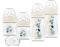 DODIE Lot de 4 Biberons Naissance, anti-colique, Tetine Multi-Perforée (2x150mL et 2x270mL), une sucette naissance, Bleu