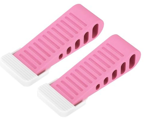 sourcing map 2 Pcs Door Stoppers for Bottom of Door, 30mm/1.18 Inch Door Stops, Rubber Door Stopper Wedge Anti Slip, Window Stopper Door Stackable, Pink
