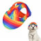 JAONLD Hunde Sonnenhut,Hunde Cap Verstellbar Sonnenschutz Hut Hundecap mit Ohrlöchern,Sommer Schattierungshut Hundehüte für Einen Kopfumfang von 29–35 cm（Regenbogen,S