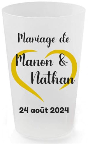 Gobelets de mariage personnalisés. Gobelet Eco cup 30 cl. A partir de 5 unités