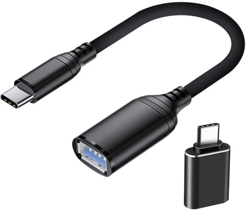 USB C to USB 3.0 Adapter, Type C Male to USB Female OTG Cable, Thunderbolt 3 to USB Adapter, Compatible with iPhone 15 Pro Max/15 Plus/15, iPad Pro, Google Pixel, Macbook Pro/Air, Samsung Galaxy