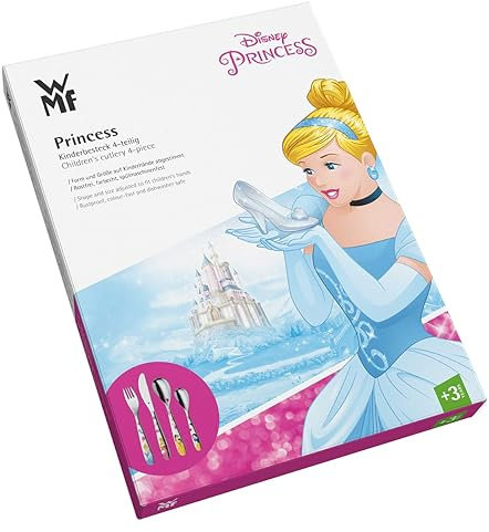 Regalo Grabado - Cubiertos Infantiles Personalizados con Vajilla| Princesa Disney | Acero Inoxidable 18/10 | Nombre y Fecha Grabados | Apto Lavavajillas | (Pincesa Disney)