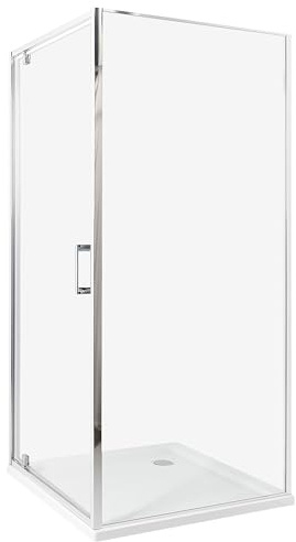 Cabina de ducha cuadrada de vidrio templado una puerta plateado 90 x 90 x 185 cm Darli