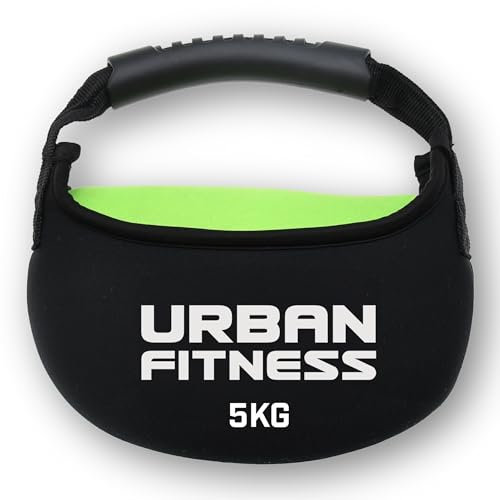 Urban Fitness Kugelhantel aus Stoff, weicher Gummigriff, bodensicheres Design, Neopren, sandgefüllte Gewichte, Stärke, Ausdauer, Heim-Fitnesstraining, 5 kg