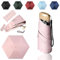 Paraguas Plegable de Bolsillo para Viaje, Sombrilla Mano 6 Varillas, Paraguas Protección Solar UV, Mini Paraguas Impermeable, Compacto y Elegante con Funda, Ideal Viajar y Bolsos Pequeños (Rosa)