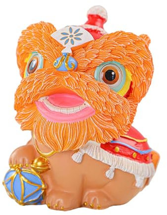 Kuntesetty Löwentanz Statue Aus China, Neujahrsfigur, Deko für Innenräume, Tierskulptur für Das Zuhause, Braun