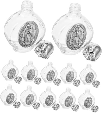 IMIKEYA Bouteilles Deau Bénite en Verre Vides Rituel De Baptême Eau Catholique Religieux Ensemble Décoratif en Vrac