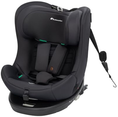 Bebeconfort Athena 360 i-Size, Autositz 360 Drehbar, 0–12 Jahre, 40–150 cm, ISOFIX Kindersitz Drehbar, 10 Kopfstützenpositionen, 4 Liegepositionen, Seitenaufprallschutz, Top Tether, Mineral Black