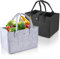 Ledebouk 2 Stück Filztasche Einkaufstasche, Filztasche Shopper 30 x 20 x 18 cm, Filztasche Klein, Faltbar Und Wiederverwendbar, für Arbeit Reisen Picknick Filztaschen Shopper (Schwarz Grau)
