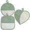 Set da 3 Pezzi presine da cucina da ricamare a punto croce, Presine da Cucina con Tela Aida, Tre pezzi di Presine a forma: Cuore, Tonda, Quadrata. (170 Verde)