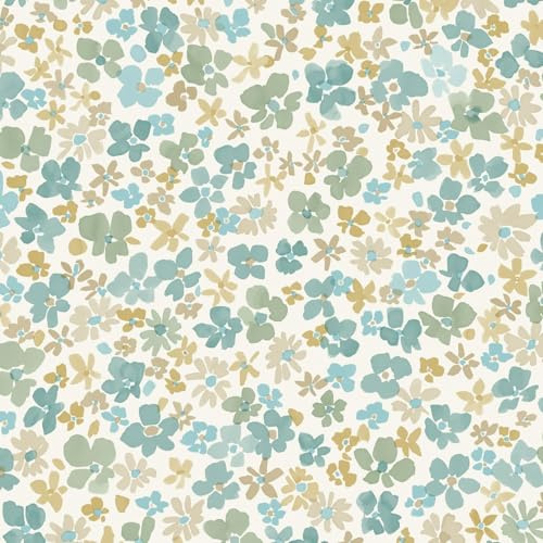 Grandeco Veronica Ditsy Daisy Floral Nursery Textured Wallpaper, Teal Green