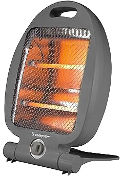 BEPER P203PAN005 Stufa al Quarzo Elettrica 800W, Riscaldatore Portatile Basso Consumo, 2 Livelli di Potenza, Stufetta Compatta, Sicurezza Autospegnimento