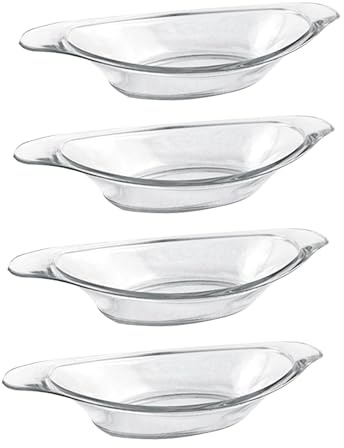 Milageto 4 Stück Bananensplit-Schalen, Eisbecher-Schale, Dessertschale, Eisbecher-Servierschale für Hot Dog, Kekse, Obstpudding, Kuchen