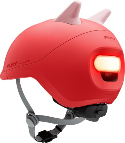 PUKY Sparky Junior Helmet | Fahrradhelm Kinder mit Rücklicht | Kinderhelm 3 Jahre + (49–53 cm) | Verstellbarer Kinderhelm für Fahrrad oder Laufrad I Leichter Helm Kinder mit Magnet-Fidlock® Verschluss