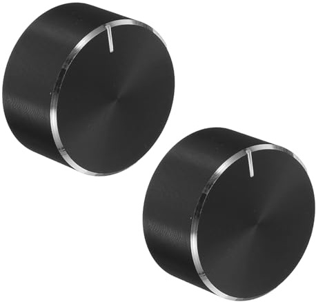 PACKOVE 2pcs Black Plastic Control Knobs for 6mm D Shaft Dimmer | Precision Adjustment, User-friendly Rotary Operation, Offices and Shopping Malls, Lighting Solution, Versatile Applications