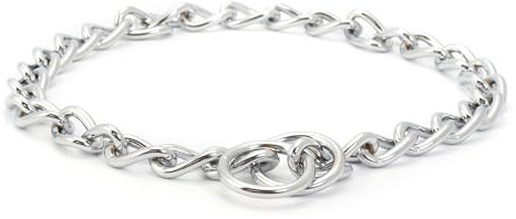 Ancol Extra Heavy Dog Check Chain in Silver - Lightweight Adjustable Choke Collar for Puppy Pet Obedience Training - Chrome Plated Mild Steel Welded Links - 65cm