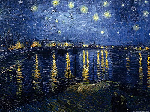 1art1 Vincent Van Gogh Poster Sternennacht Über Der Rhône, 1888 Kunstdruck Bild 80x60 cm