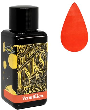 Diamine, Tinte für Füllfederhalter, 30 ml Flasche, Zinnoberrot
