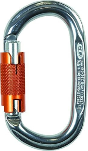 Climbing Technology Pillar WG Karabiner Oval mit Zwinge 2 Bewegungen, blau, Einheitsgröße
