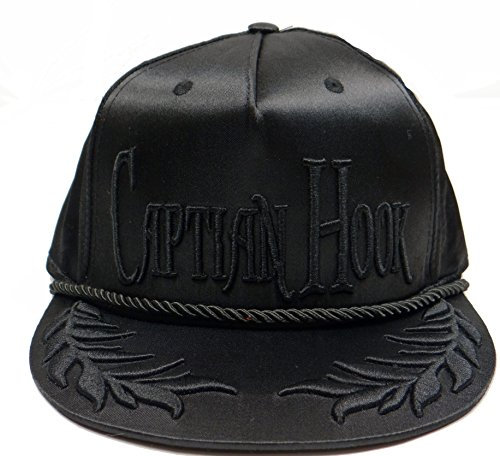 Disney Captain-Haken-Stickkappe für Herren, mit farblich abgestimmtem Seil, schwarz, Einheitsgröße
