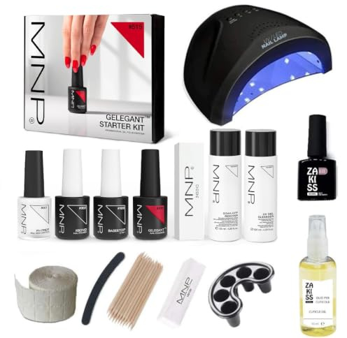 MESAUDA STARTER KIT GEL POLISH 14 ML SMALTO SEMIPERMANENTE UNGHIE + FORNETTO LED + OMAGGIO SMALTO 10ml Zakiss + ACCESSORI