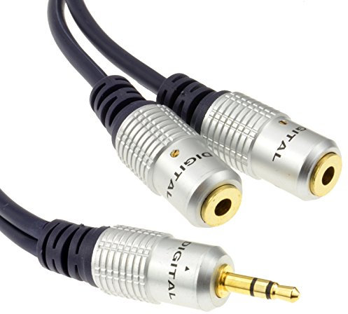 kenable Pure HQ OFC 3.5mm Jack to 2 x Sockets Splitter Cable GOLD 30cm