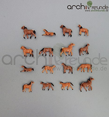 10 x Modell Pferde handbemalt für Bauernhof Modellbau 1:150 Modelleisenbahn Spur N