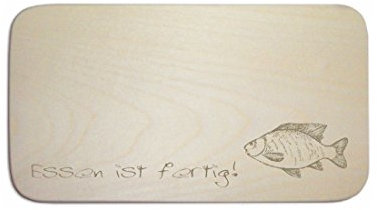 Breakfast Board with German Text Carp» including people Engraving Board Breakfast Board'Angler / Fisher