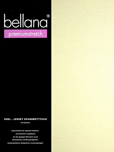 Bellana® premiumstretch Edel-Elastic-Jersey Spannbetttuch für Wasserbetten und Boxspringbetten, 90-120 x 200-220 cm, Natur