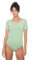 Evoni Damenbody | Overall Bodysuit mit Rundhals für Frauen | Kurzarm-Body in verschiedenen Farben mit Verschluss | hochwertige Nachtwäsche mit optimaler Passform | sportlicher Damen-Body(Medium, Grün)