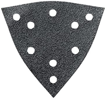 Fein 63717293020 Schleifblätter Korn 60 | Kantenlänge 130mm | universeller Einsatz auf nahezu allen Materialien | gelocht | Klettschnellbefestigung | hohe Abtrageleistung | 16 Stück, 1 V, Schwarz