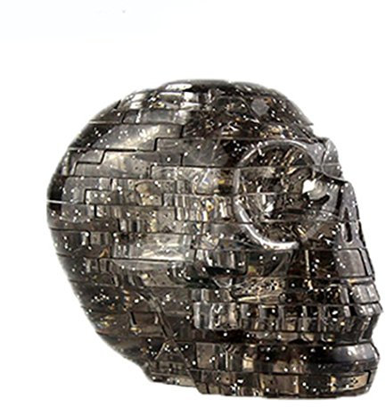 Momola 3D cristal puzzle crâne clair modèle DIY gadget blocs bâtiment jouet cadeau (Gris)