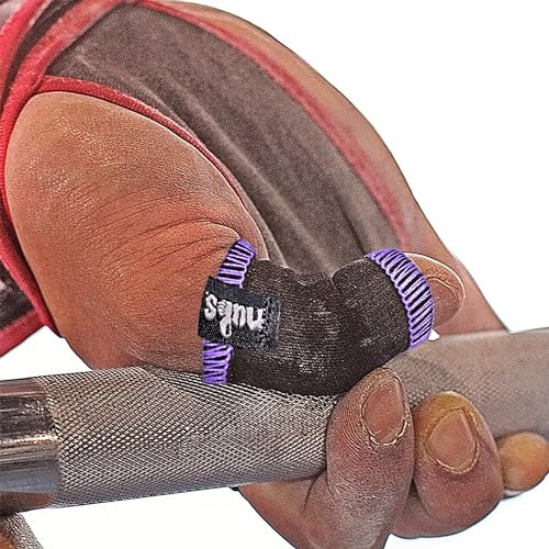 JerkFit Noppen Daumenschutz für Hakengriff (lila, klein) – wiederverwendbare Daumenmanschette gegen Schwielen, Blasen, Tränen – für olympisches Gewichtheben, Powerlifting, Gymnastik, Workout