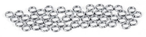 VGEBY Split Ringe Edelstahl Angelgerät Köder Doppel Kreis Split Ring Connector 50/100 stücke(4# 50pcs)
