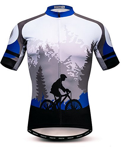 Radtrikot Herren MTB Trikot Reißverschluss Kurzarm Biker Tops Mountain Road Bekleidung Fahrrad Shirts Jacke Sommer Pro Team Rennrad Trikot für Herren Atmungsaktiv Größe L