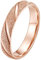 PAURO Bague Givré Alliance pour Femme en Acier Inoxydable 4mm Finition Sablée Or Rose Taille 62
