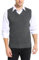 iClosam Mens Tank Tops Men's Sleeveless Gilet V-Neck Sweater Vest Men Business Casual Knitwear Dark Grey S