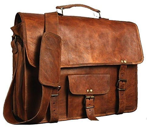 ALASKA EXPORTS handgemachte vintage Leder Messenger-Tasche für Laptop Aktentasche Best Computer, Schule Distressed Tasche (30,5 x 43,2 cm), Braun
