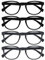OPULIZE Pop Lesebrille 4er Pack Keck Rund Matt Rahmen Federscharniere Kratzfest Schwarz Grau Herren Damen RRRR2-1177 +3.00