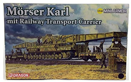 Unbekannt Model Kit Military 14132 - Morser Karl mit Railway Transporter Carrier (1:144)