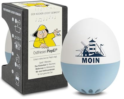 Ostfriesen PiepEi - Singing Egg Timer for Cooking with - Egg Cooker for 3 Hardness Levels - Baltic Sea Fans - Funny Cooking Egg - Music Egg Timer - Brainstream