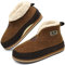 KuaiLu Hausschuhe Boots Herren Winter Filz Hausstiefel Warme Plüsch Flauschige Fell Hüttenschuhe Kuschel Geschlossen Orthopädische Haus Slippers Männer Filzpantoffeln Rutschfest Feste Sohle Beige 44