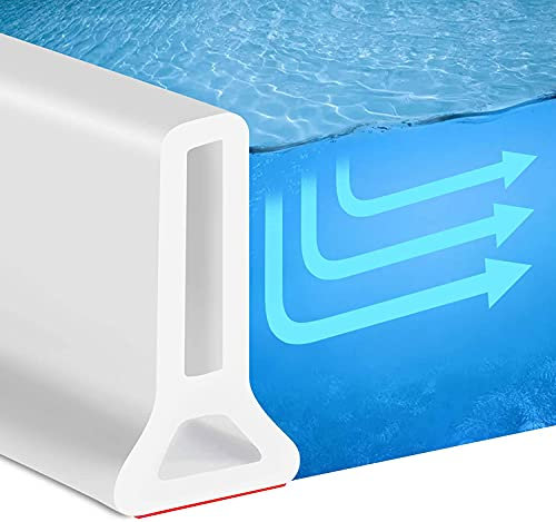 Duschschwellen - Wasserdamm, Wassersperre Dusche Boden - Silikon Duschdichtung Duschkabine, Boden Dichtleiste Dusche, Schwallschutzleiste Dusche, Bad Wasserbarriere (105 cm,Weiß)