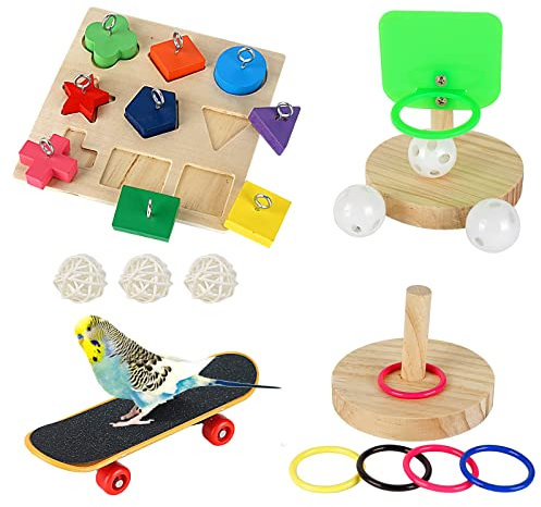 JasCherry Lot de 4 Jouets pour Oiseau Perroquet Entraîner - Ensemble de Jouets de Formation pour Perruches Intelligence Activité Utilisé pour Cacatoes, Calopsitte, Oiseaux Inséparables #7