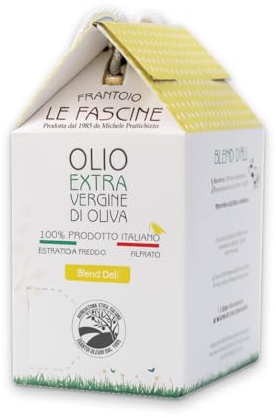 Le Fascine Delicato - Olio Extravergine Di Oliva Pugliese DELICATO 100% Italiano Estratto A Freddo 100% Prodotto Da Olive Provenzali (Peranzane) (Bag In Box da 3 Litri)