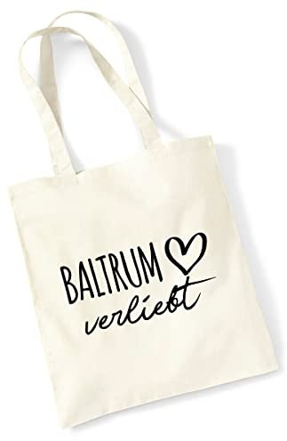 huuraa Tragetasche Baltrum verliebt Geschenk Stoffbeutel Natural 10 Liter Baumwolle Baltrum Accessoire